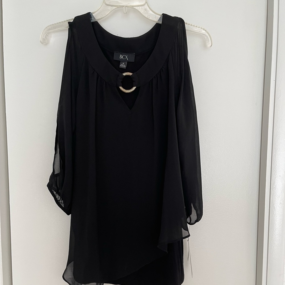 NWT BCX Womens Blouse Black size M